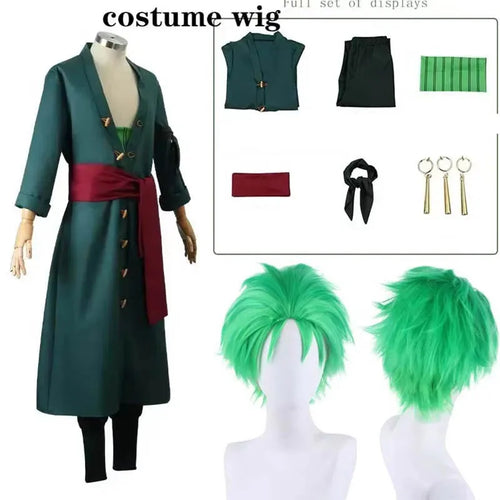 Roronoas Cosplay Costume Anime Kimono Robe Zoro Cloak Uniform