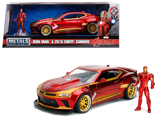 2016 Chevrolet Camaro with Iron Man Diecast Figure \Marvel\" Series