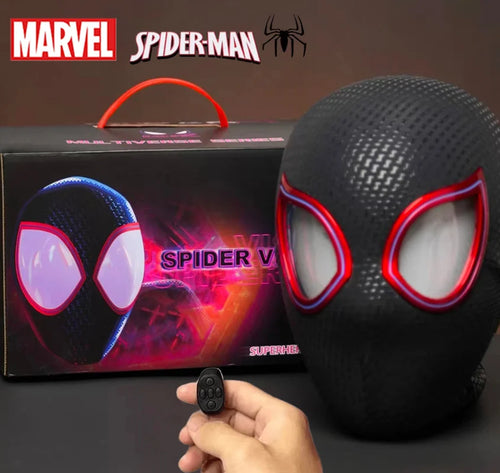 Marvel Mascara Miles Spiderman Headgear Cosplay Moving Eyes Electronic
