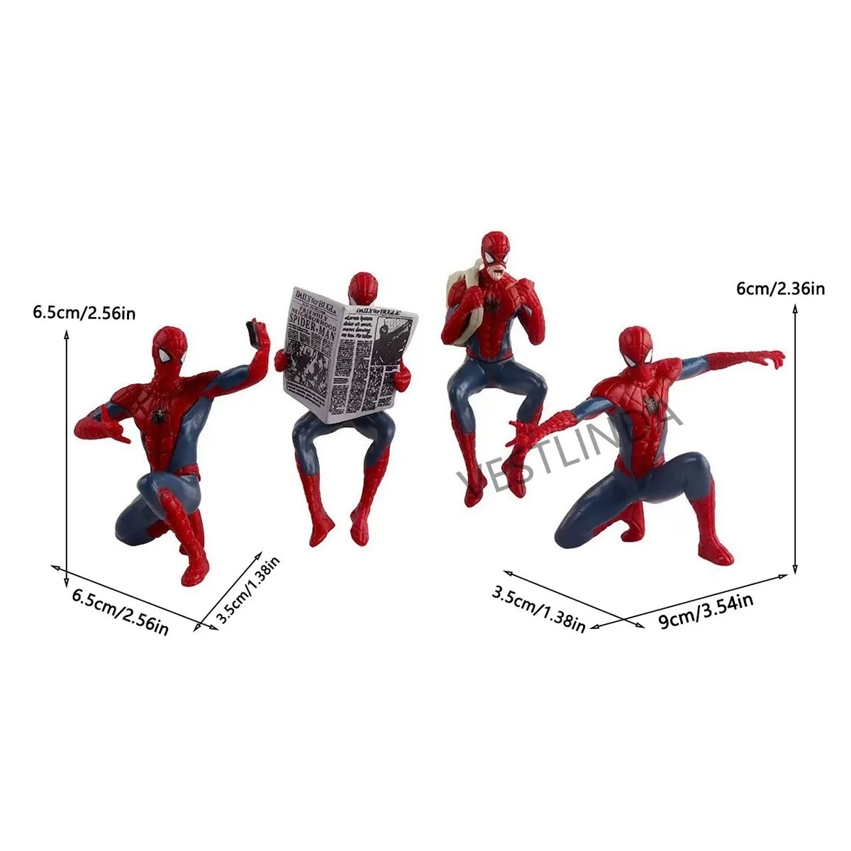 1/4PCS Superhero Spiderman Marvel Model 7-9 cm Action Doll Mini