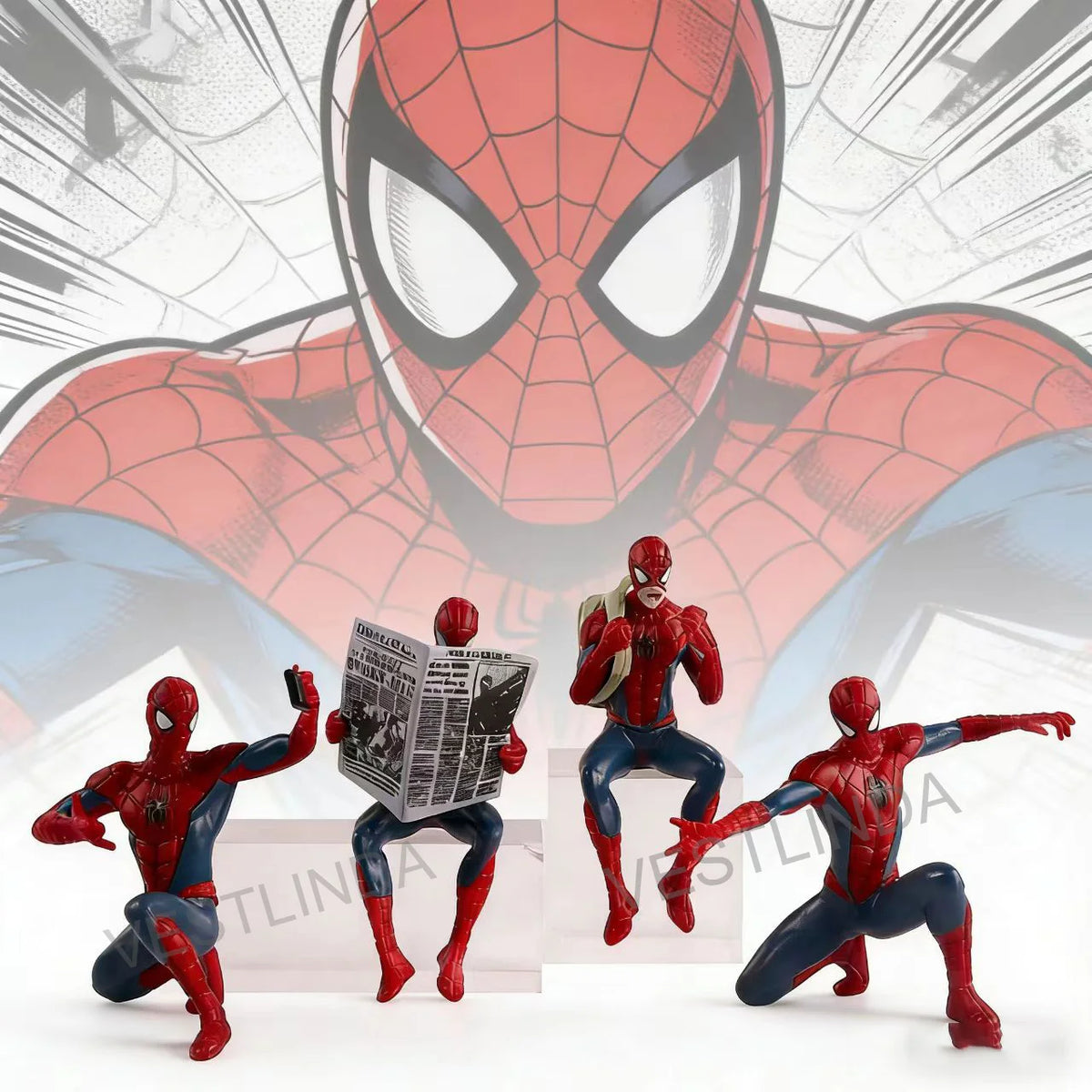 1/4PCS Superhero Spiderman Marvel Model 7-9 cm Action Doll Mini