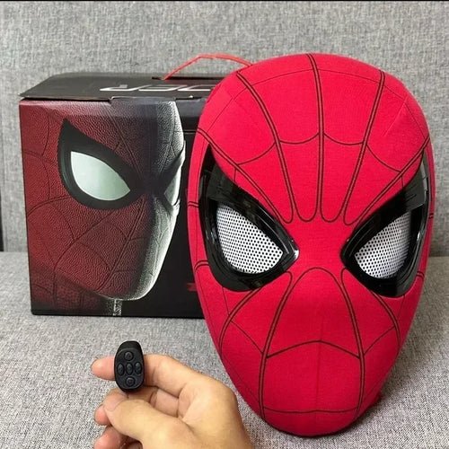 Marvel Mascara Miles Spiderman Headgear Cosplay Moving Eyes Electronic