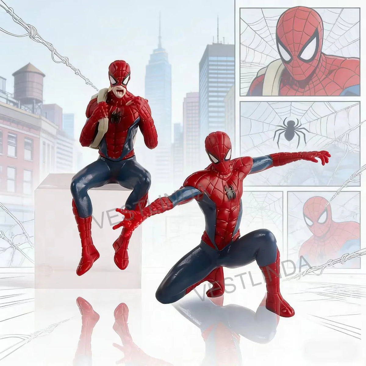 1/4PCS Superhero Spiderman Marvel Model 7-9 cm Action Doll Mini
