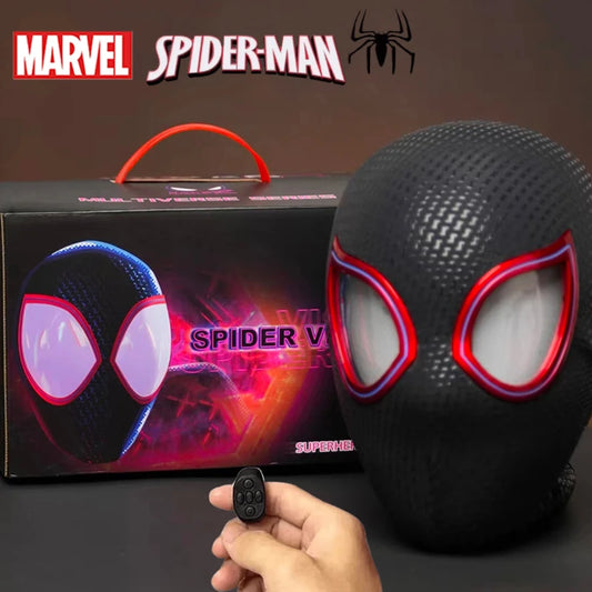 Marvel Mascara Miles Spiderman Headgear Cosplay Moving Eyes Electronic
