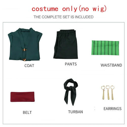 Roronoas Cosplay Costume Anime Kimono Robe Zoro Cloak Uniform