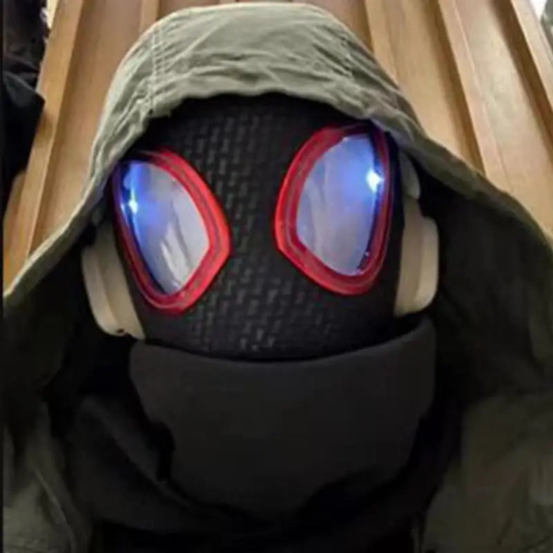 Marvel Mascara Miles Spiderman Headgear Cosplay Moving Eyes Electronic