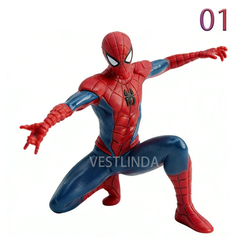 1/4PCS Superhero Spiderman Marvel Model 7-9 cm Action Doll Mini