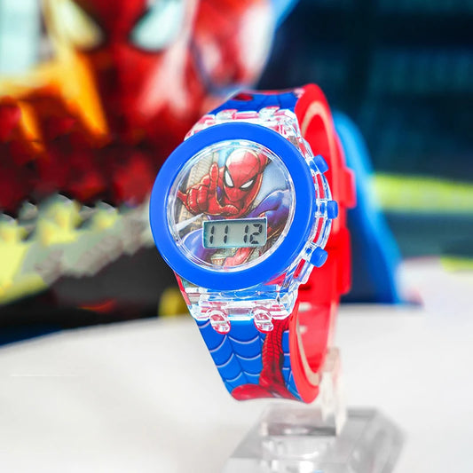 Flash Colorful Light Spiderman Children's Watches for Boys Cartoon
