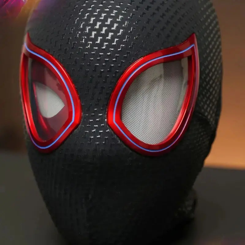 Marvel Mascara Miles Spiderman Headgear Cosplay Moving Eyes Electronic