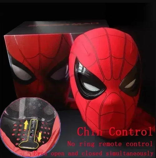 Marvel Mascara Miles Spiderman Headgear Cosplay Moving Eyes Electronic