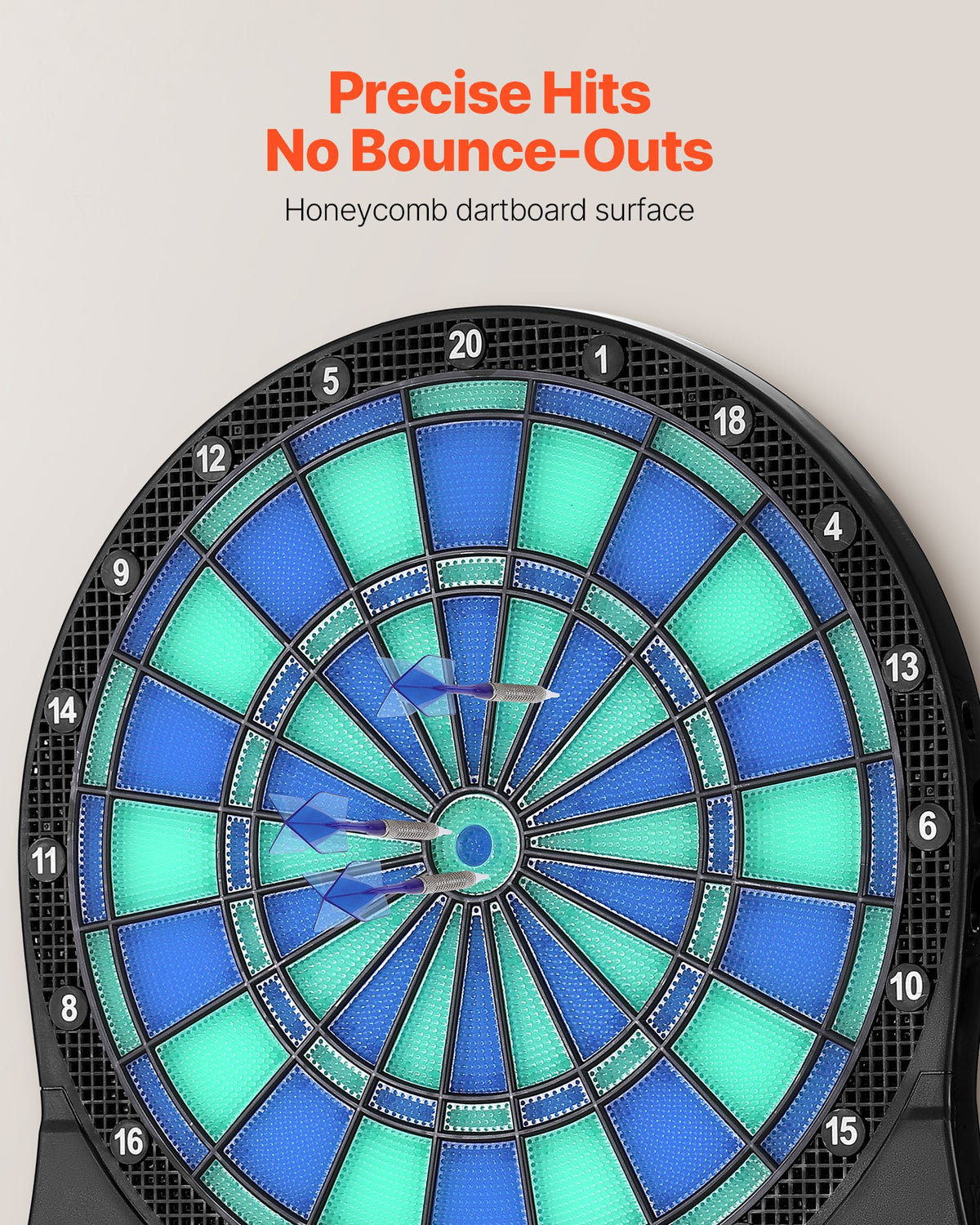 Electronic Dart Board, LED-Illuminated Target Dartboard with 48 Games